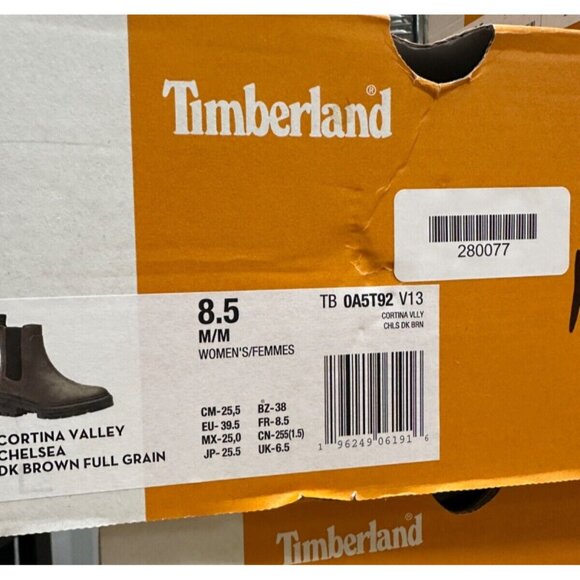 Timberland Women's Cortina Valley Brown Leather Chelsea Boots size 8.5 Lug Sole - Picture 8 of 8